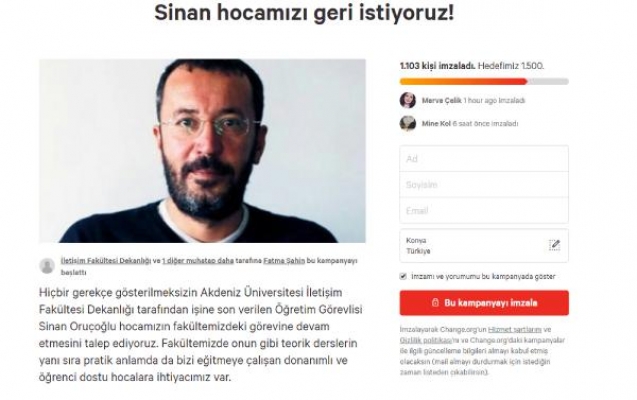 Öğrenciler Sinan Hoca'larına sahip çıktı