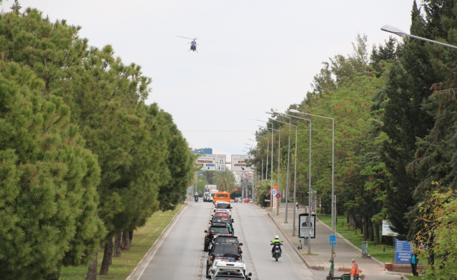 Antalya’da helikopter destekli polis korteji