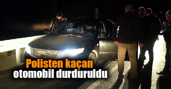 Polisten kaçan otomobil durduruldu