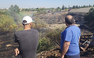 Aksu’da zeytinlikte  çıkan yangın evlere ulaşmadan söndürüldü